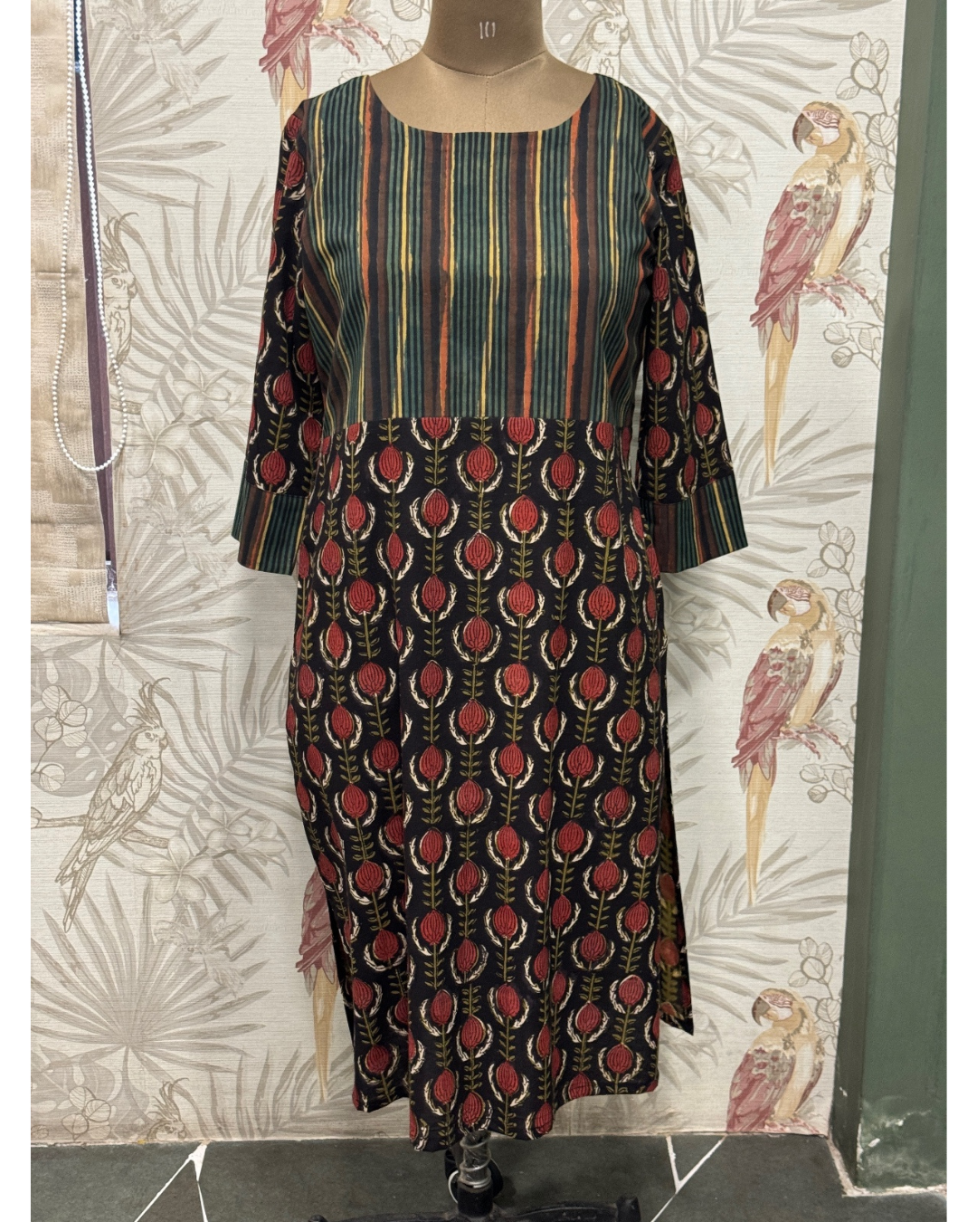 Earthy stripes Cotton Kurthi