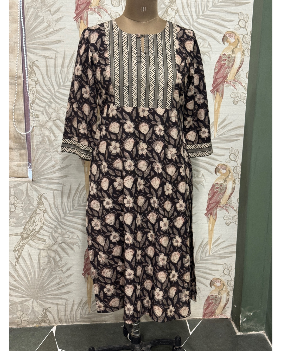 Pitch Black Cotton Kurthi